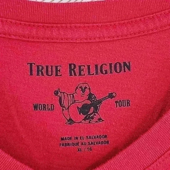 True Religion Men's XL Red T Shirt - Picture 5 of 7